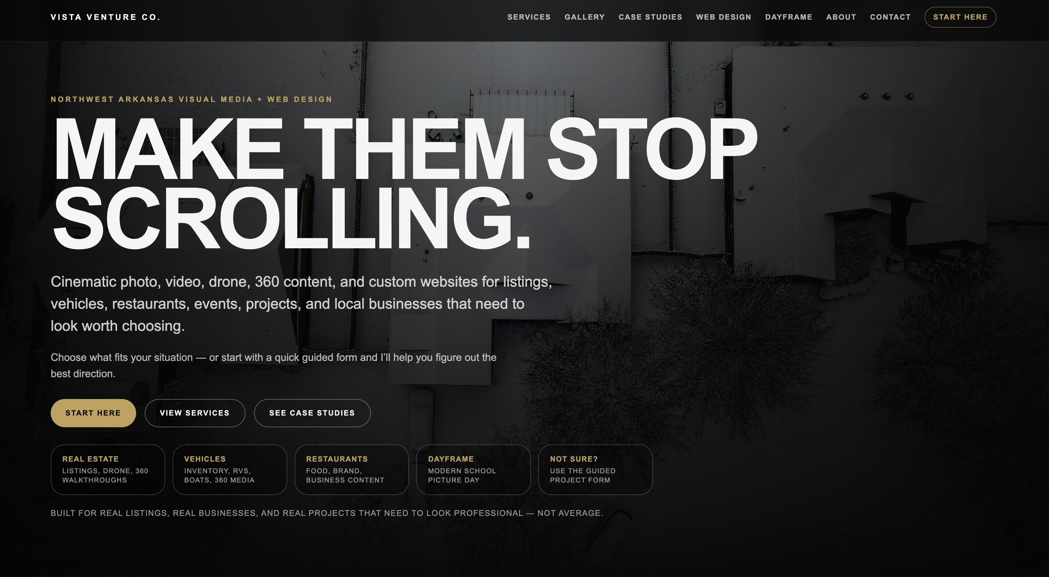 Vista Venture Co website homepage